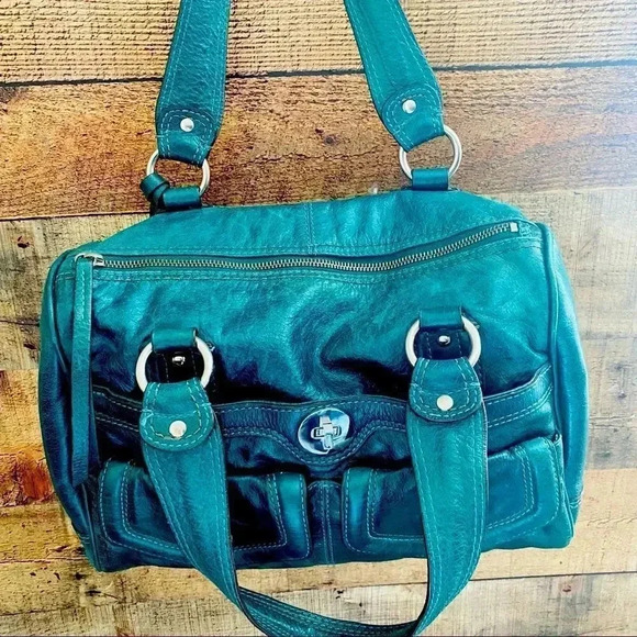 Marks & Spencer Autograph Teal/Green Leather Satchel - Picture 7 of 10